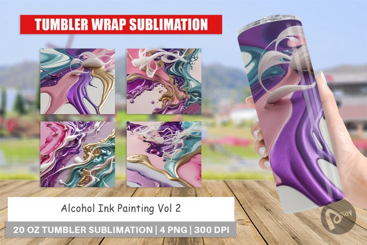 Alcohol Ink Tumbler Wrap Image 9