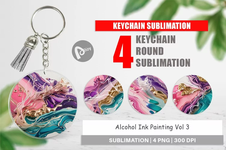 Keychain Alcohol Ink Painting