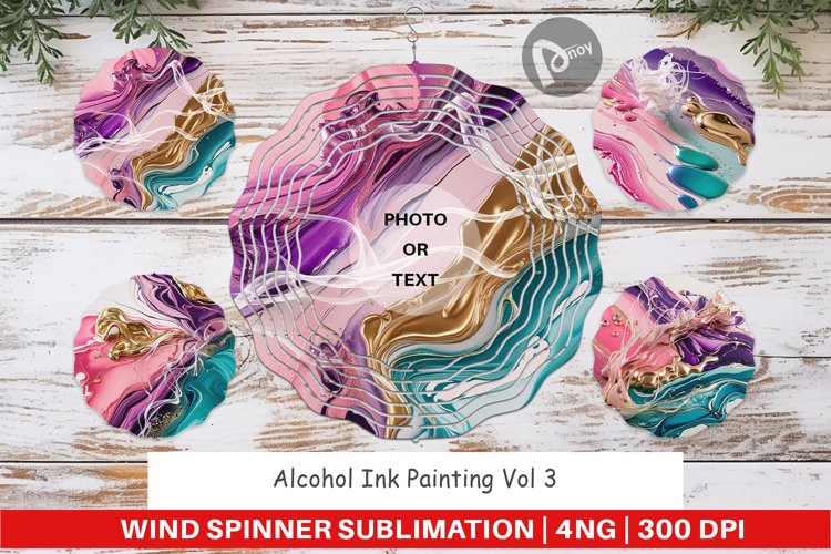Wind Spinner Alcohol Ink Painting example image 1