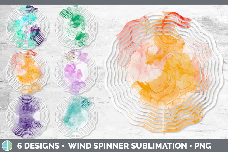 Alcohol Ink Wind Spinner | Sublimation Designs Bundle