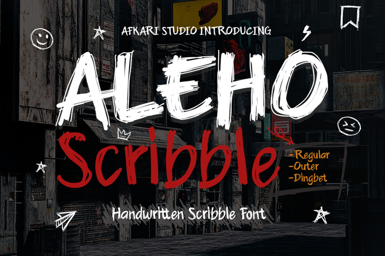 Aleho Scribble - Handwritting Scribble Font