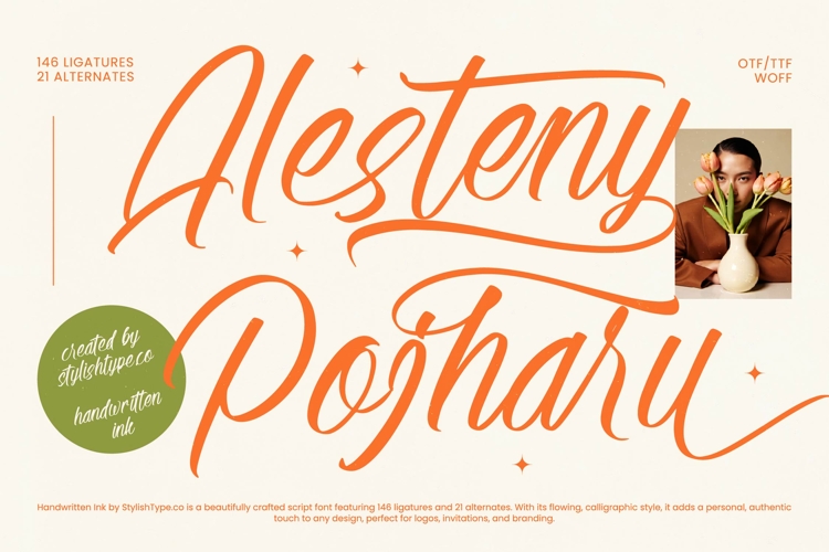 Alesteny Pojharu - Handwritten Ink Font