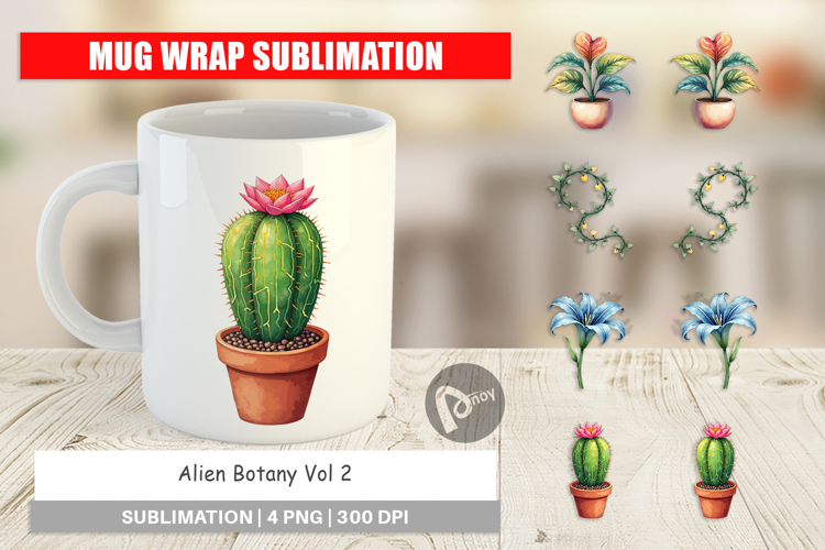 Alien Botany Cosmic Love Mug Wrap
