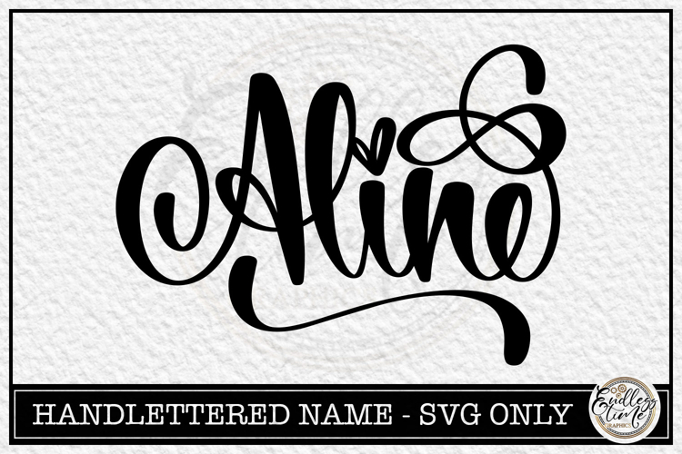 Aline - Handlettered Name SVG Cut file example image 1