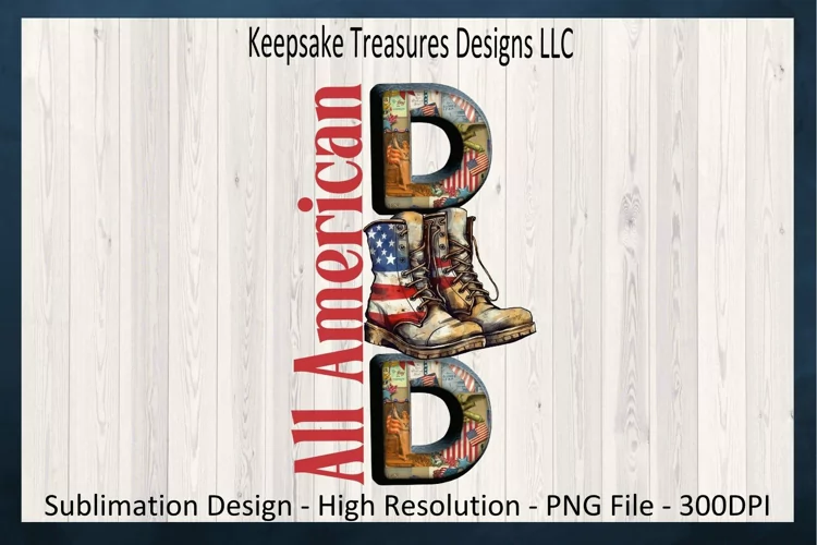 Vintage All American Dad Sublimation PNG|T-Shirt Design