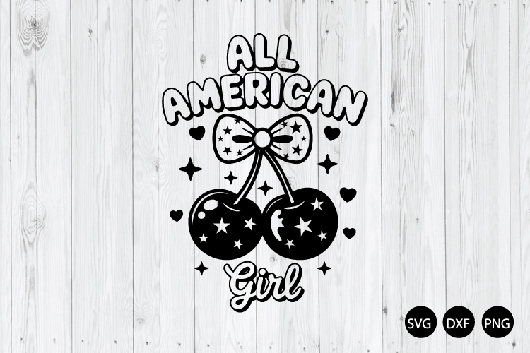 All American Girl SVG, Patriotic SVG, Coquette 4th Of July