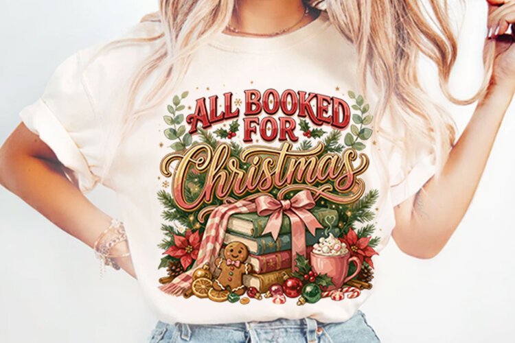 All Booked For Christmas PNG Designs example image 1