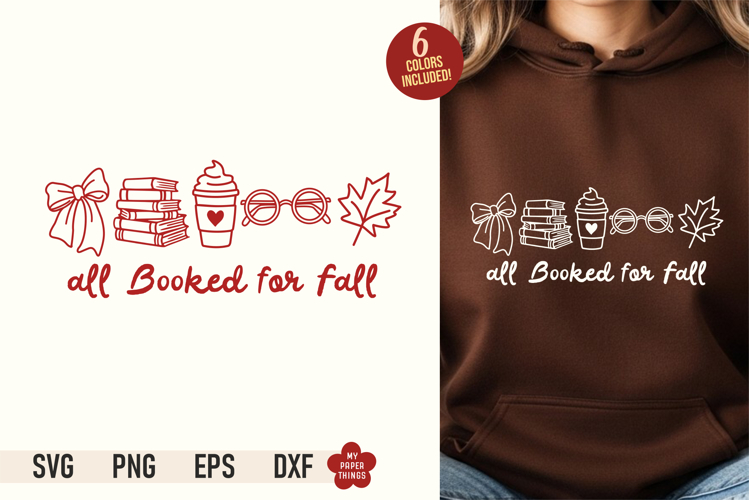 All Booked for Fall SVG PNG | Retro Autumn Sublimation