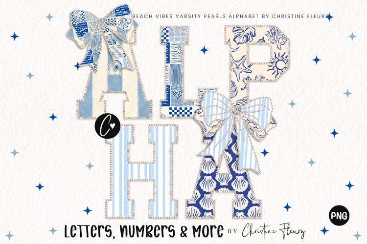 Varsity Pearls Beach Vibes Alpha PNG Bundle