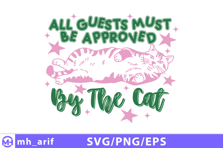 Funny Cat Hand-Drawn SVG PNG Sublimation Design