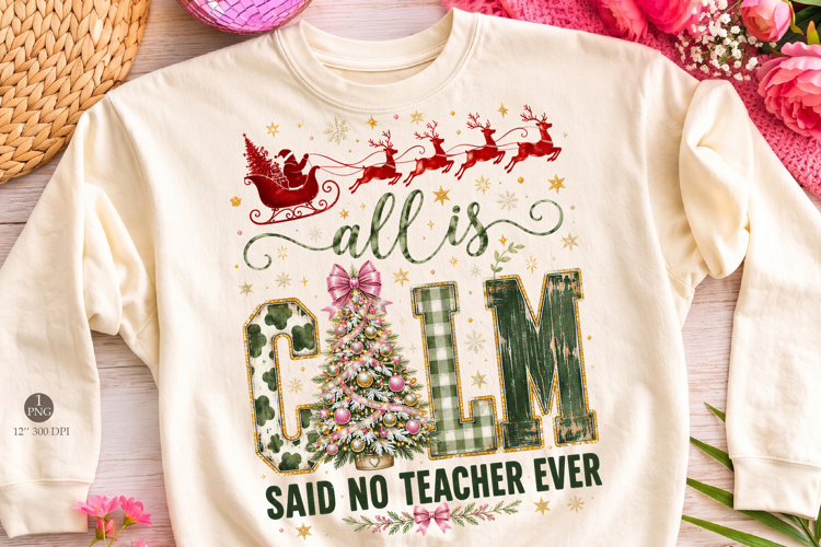 All is Calm Said No Teacher Ever PNG,Teacher Christmas Png