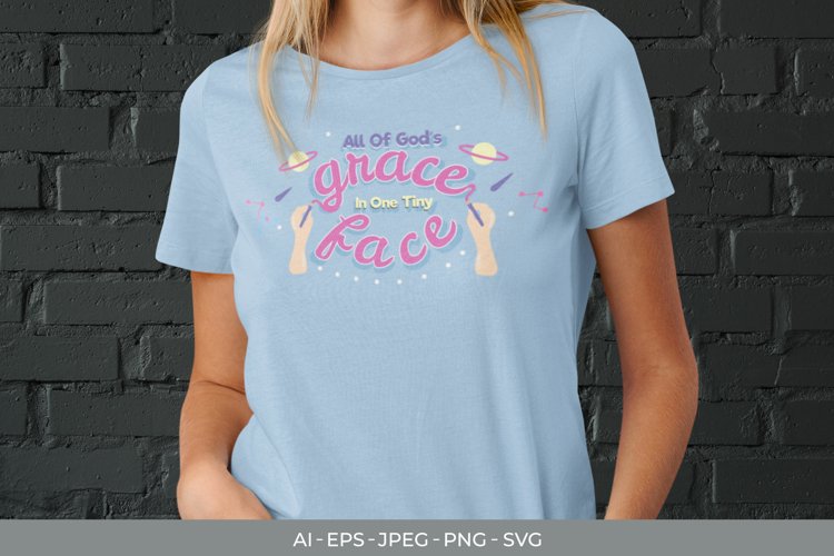 All of God's Grace in One Tiny Face SVG example image 1