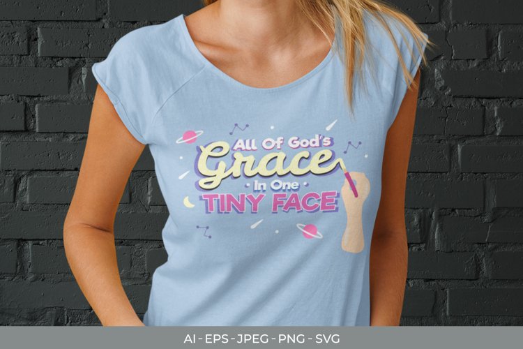 All of God's Grace in One Tiny Face SVG example image 1