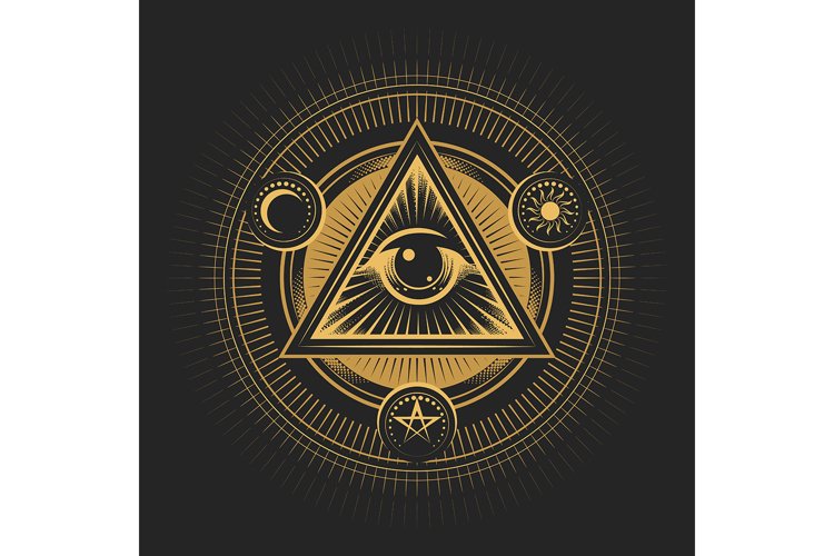 All seeing Eye of Providence Masonic Emblem example image 1
