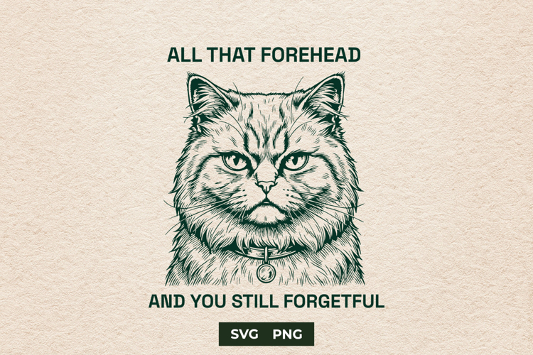 Sarcastic Cat All That Forehead Funny Meme SVG PNG