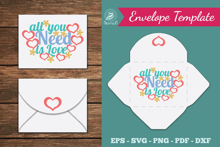 All You Need Is Love Envelope Template