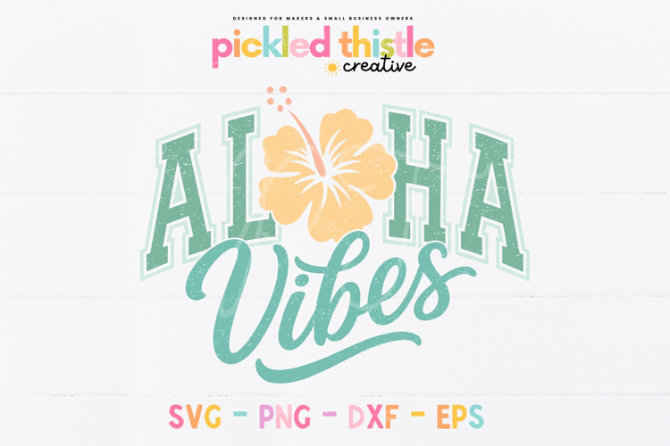 Aloha Vibes SVG PNG | Tropical Hibiscus Shirt Design