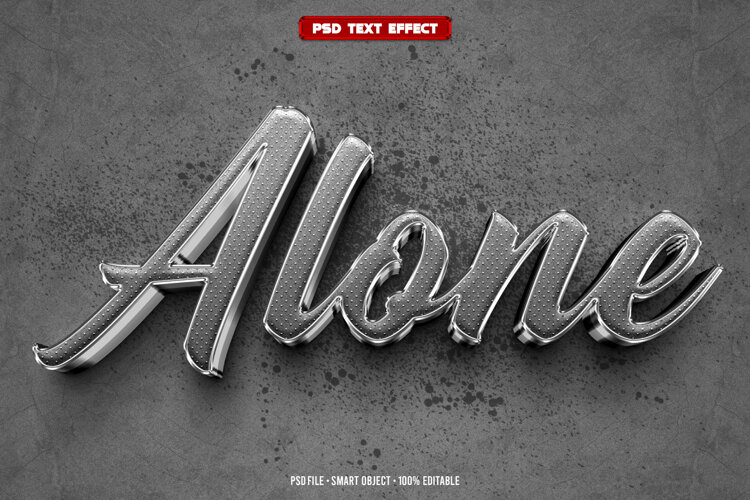 Alone 3D editable text effect example image 1
