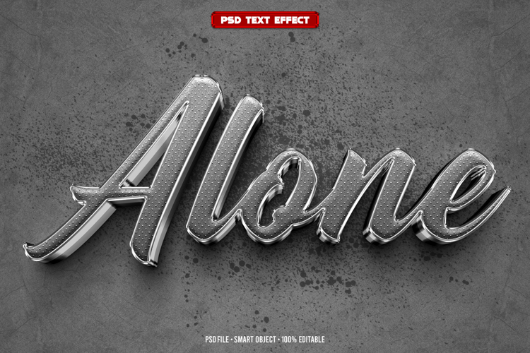 Alone 3D editable text effect