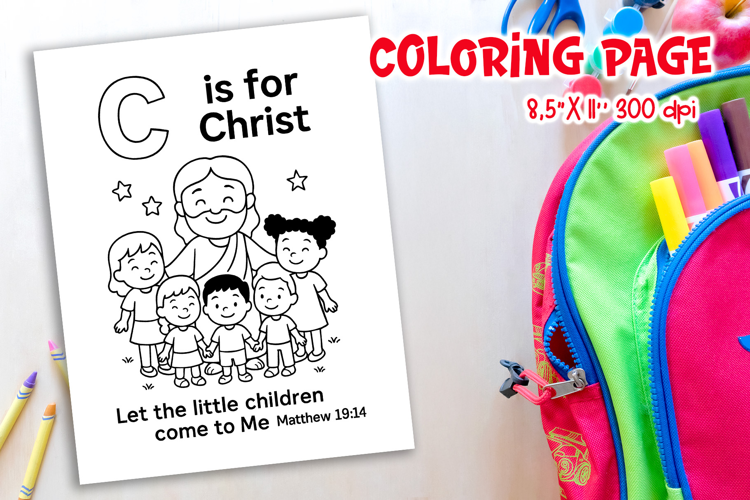 Christian Alphabet Coloring Page | C is for Christ