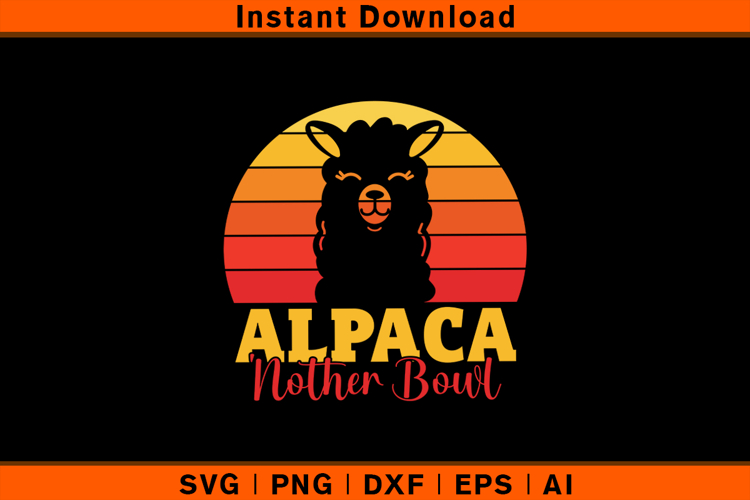 Funny Alpaca Nother Bowl SVG Retro Animal Design