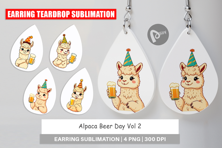 Earring Alpaca Beer Day