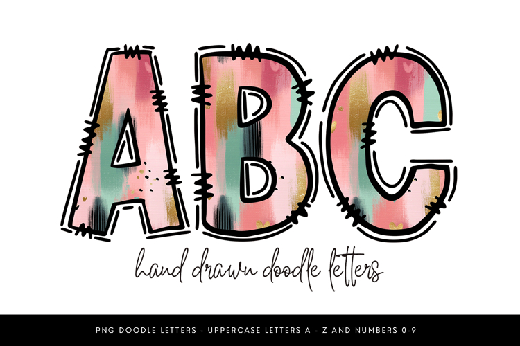 Hand Drawn Doodle Alphabet PNG Letters