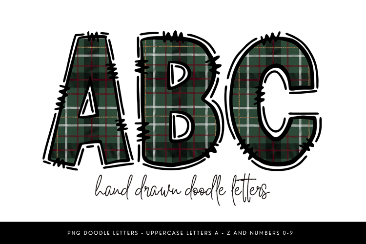 Tartan Plaid Doodle Alpha PNG
