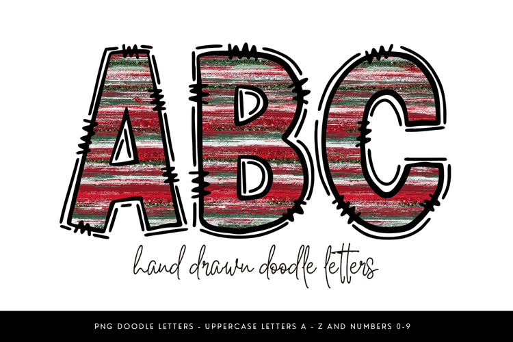 Christmas Brushstroke Alphabet PNG