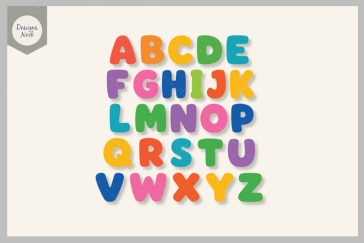Alphabet SVG, Colorful ABC Letters Svg, Preschool Alphabet