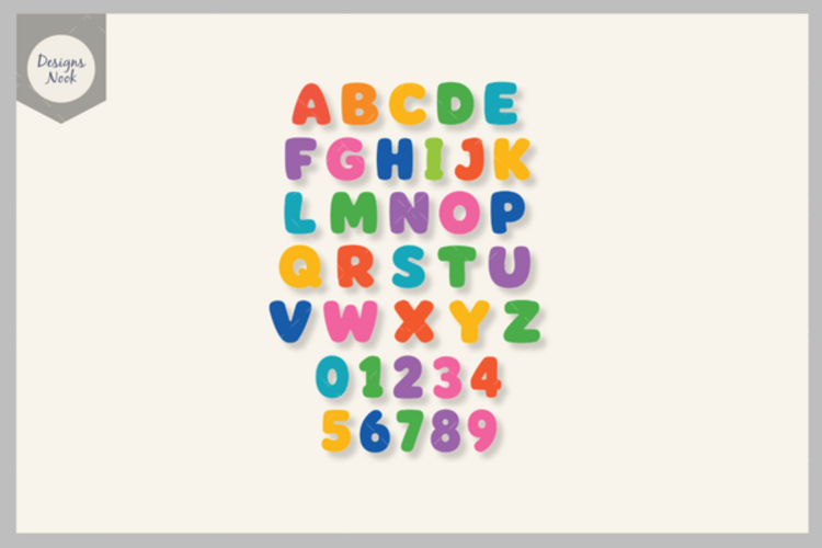 Alphabet SVG, Colorful ABC Letters Svg, Preschool Alphabet