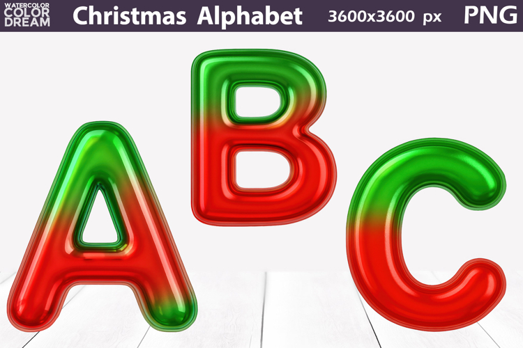 Christmas Balloon Alphabet PNG | Holiday Letters Clipart