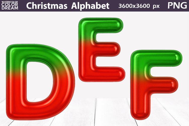 Christmas Balloon Alphabet PNG | Holiday Letters Clipart