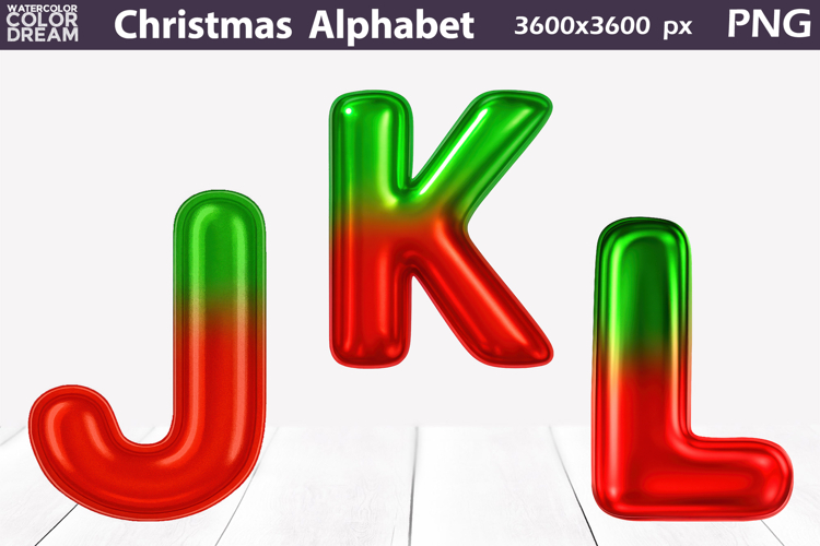 Christmas Balloon Alphabet PNG | Holiday Letters Clipart