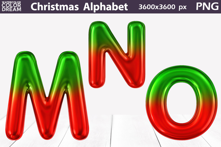 Christmas Balloon Alphabet PNG | Holiday Letters Clipart