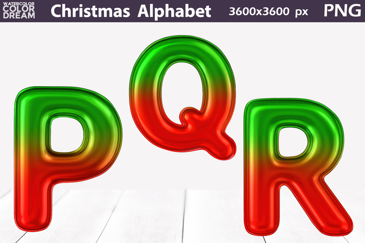 Christmas Balloon Alphabet PNG | Holiday Letters Clipart