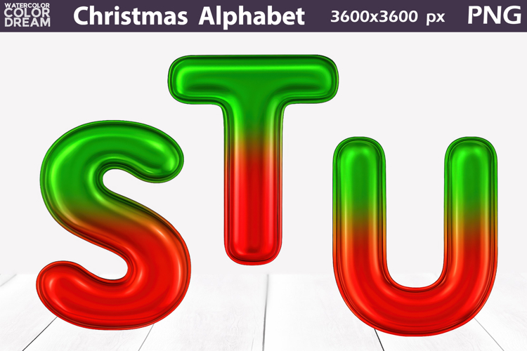 Christmas Balloon Alphabet PNG | Holiday Letters Clipart