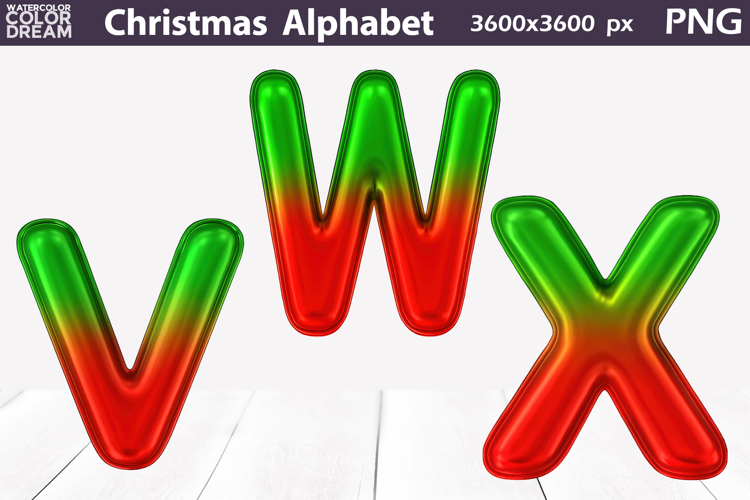 Christmas Balloon Alphabet PNG | Holiday Letters Clipart