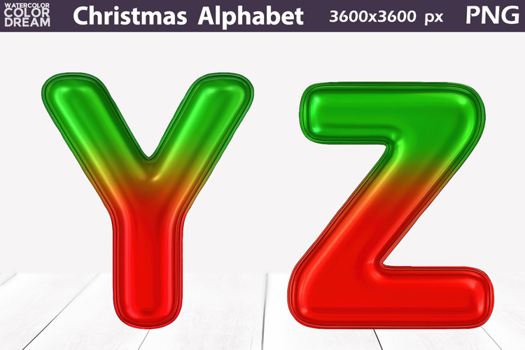 Christmas Balloon Alphabet PNG | Holiday Letters Clipart