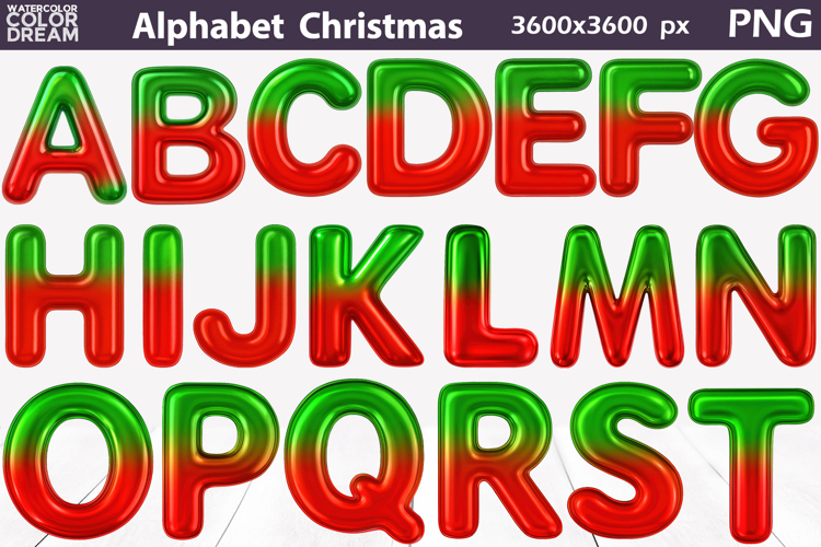 Christmas Balloon Alphabet Sublimation | Hologram Letters