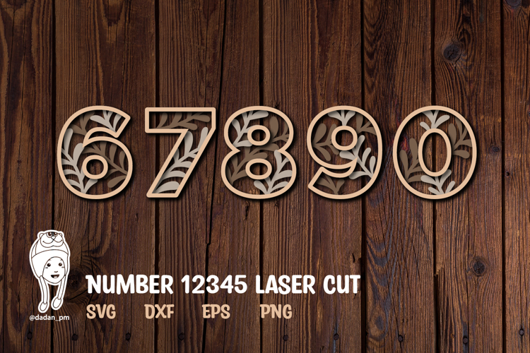 Number laser cutting 67890
