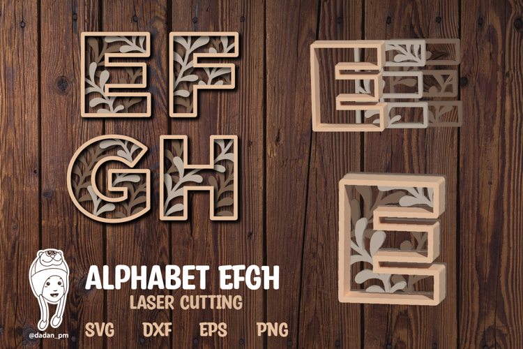 Alphabet laser cutting EFGH