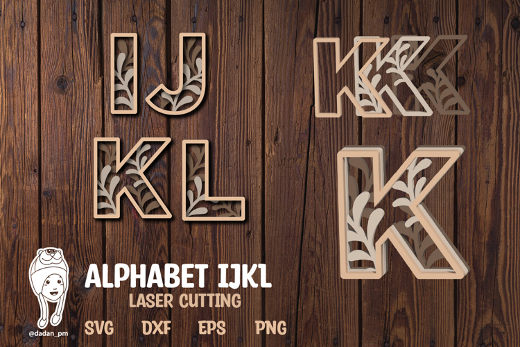 Alphabet laser cutting IJKL