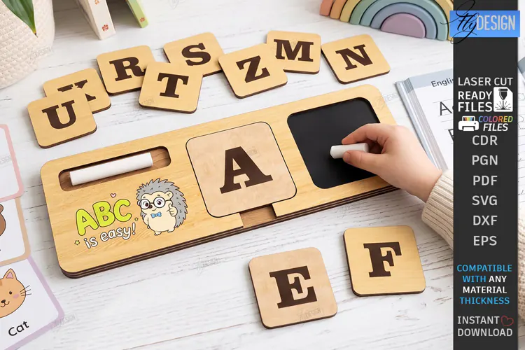 Alphabet Tracing Board Laser Cut | Montessori Educational