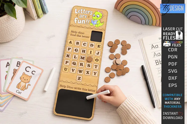 Alphabet Tracing Board Laser Cut | Montessori Educational