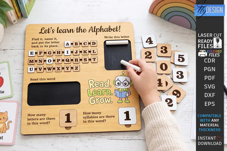 Alphabet Tracing Board Laser Cut | Montessori Educational