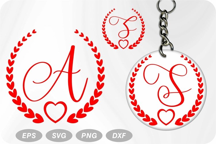 Full Alphabet Heart monogram font, Monogram Letters
