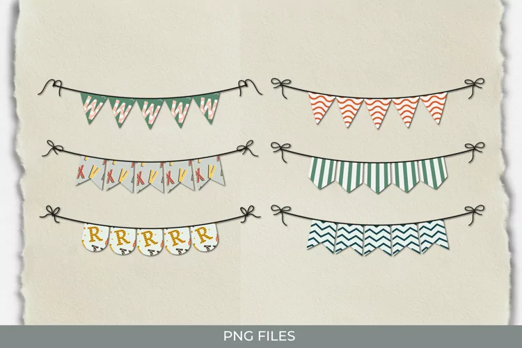 Alphabet with Vintage Color Seamless Pattern Bunting Banner