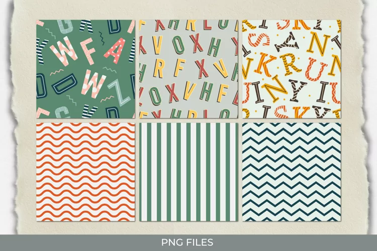 Alphabet with Vintage Color Seamless Pattern Paper Pack