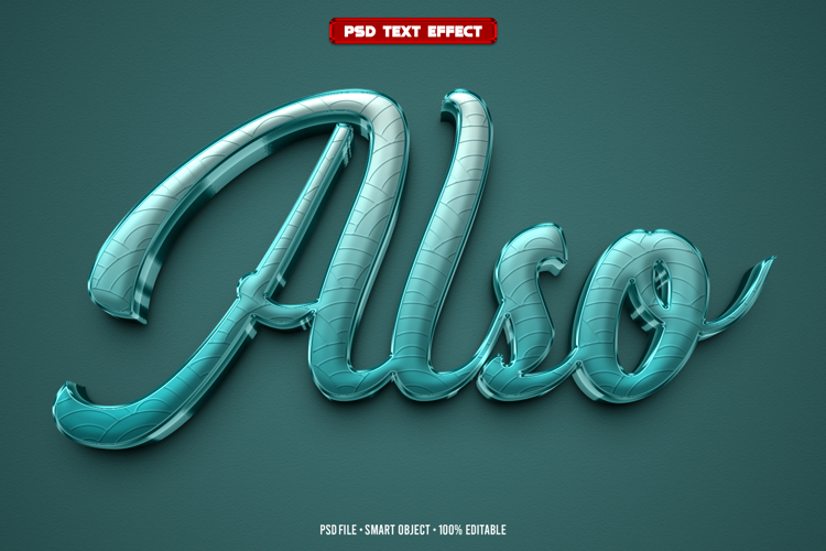 Also 3D editable text effect